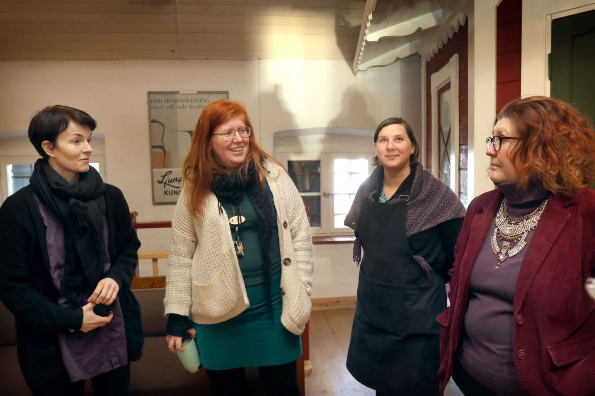 Therese Håkansson, Sofia Skagerstam, Susanne Bogvi Dahlström och Linda Svensson på Vadsbo museum ser fram emot det nya samarbetet med Dacapo Mariestad.