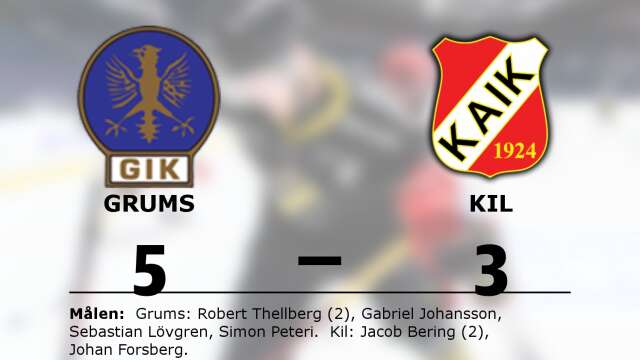 Grums IK Hockey vann mot Kils AIK