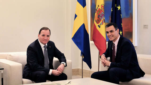 Statsminister Stefan Löfven (S) får besök av Spaniens premiärminister Pedro Sanchez i veckan, inför EU-toppmötet i Bryssel. Sverige ska övertalas att ge efter mer i förhandlingar om långtidsbudget och coronastödpaket. Arkivbild.