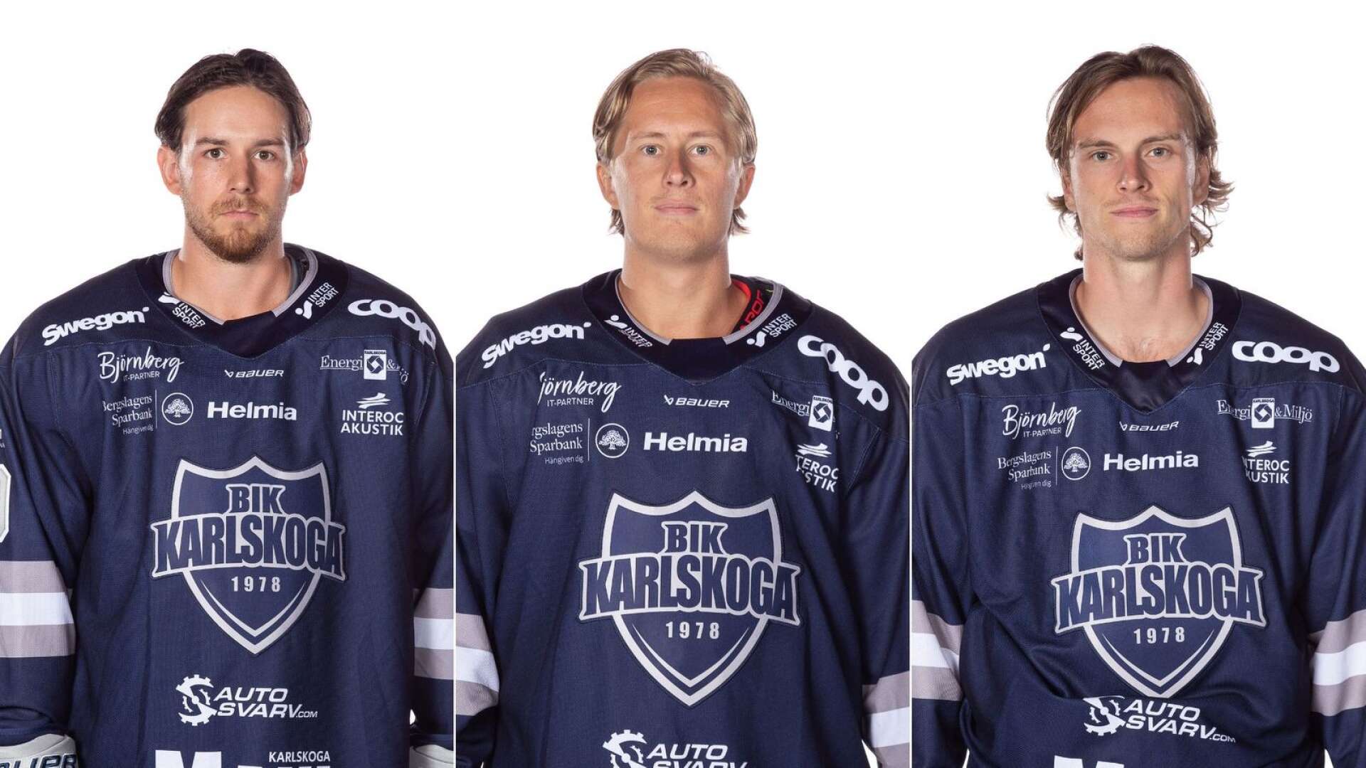 Sebastian Collberg, Juliuz Persson och Gustav Willman Borvik är inte tillgängliga för BIK Karlskogas hockeyallsvenska lag.