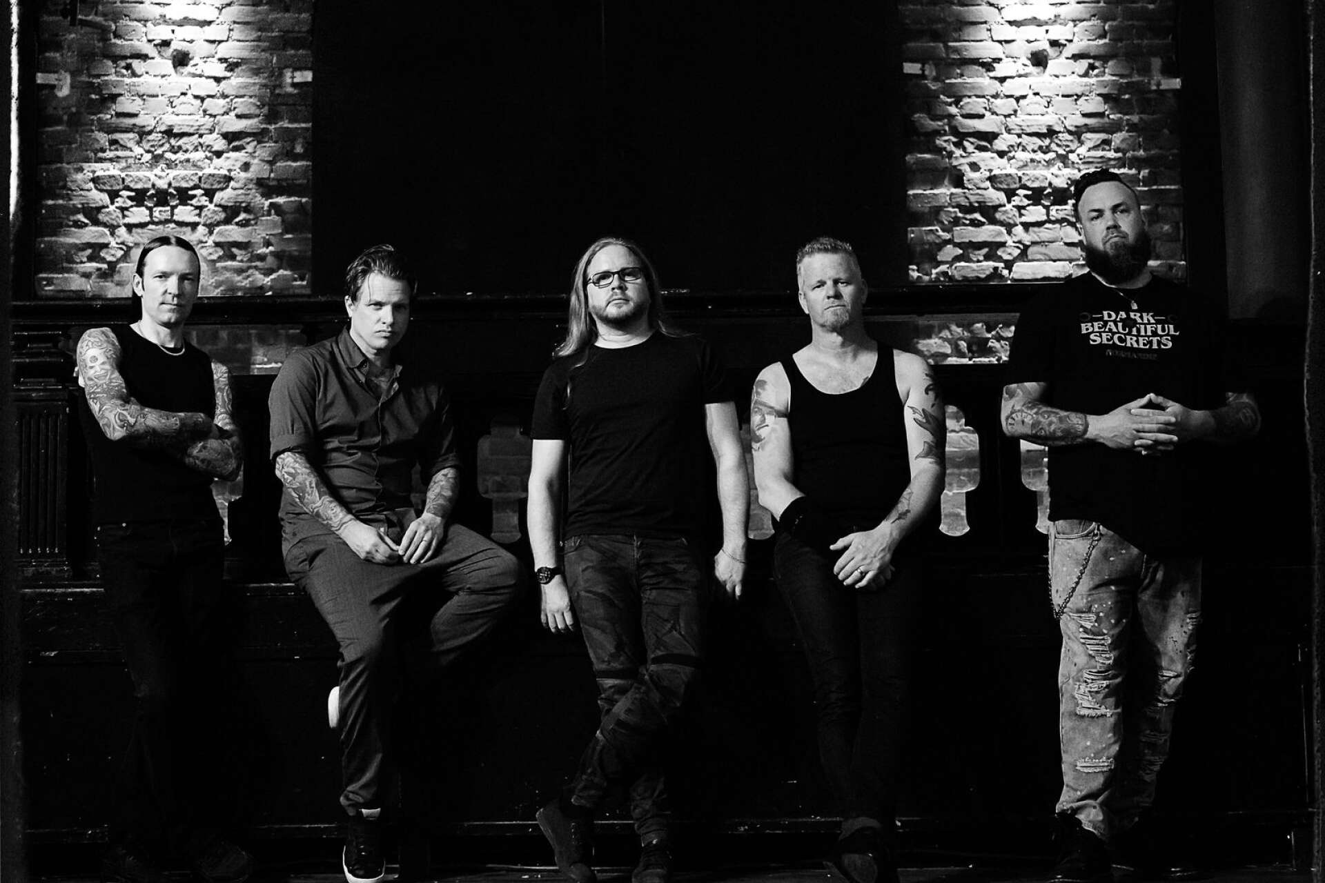 Takida är ett utpräglat liveband, menar gitarristen Mattias Larsson, andra från höger.