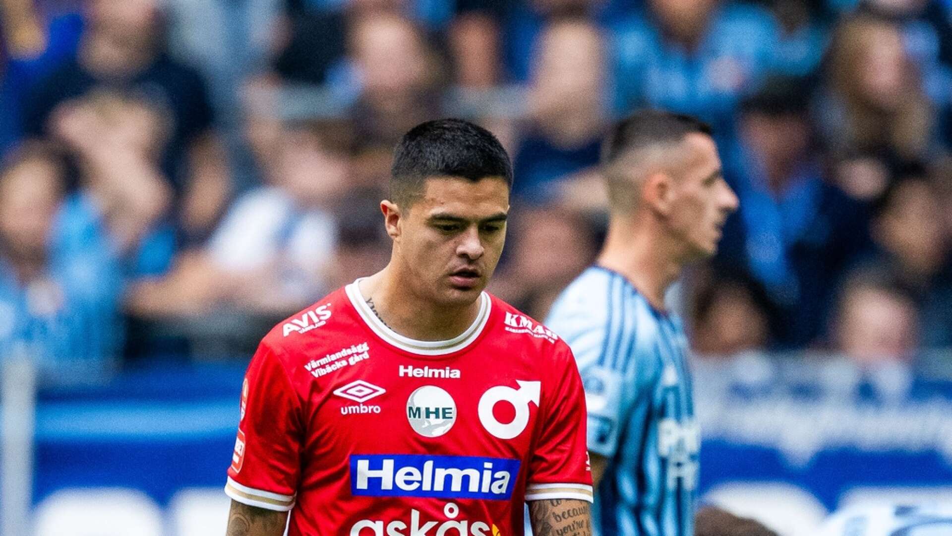 Diego Campos deppar under förlusten mot Djurgården. 