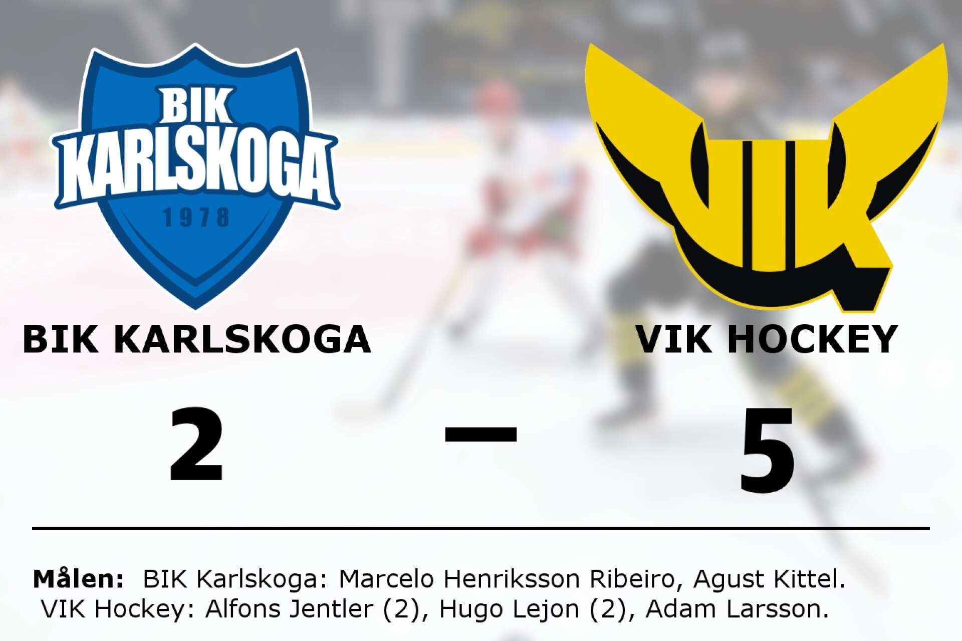 BIK Karlskoga Junior förlorade mot VIK Västerås Hockey Klubb Ungdom