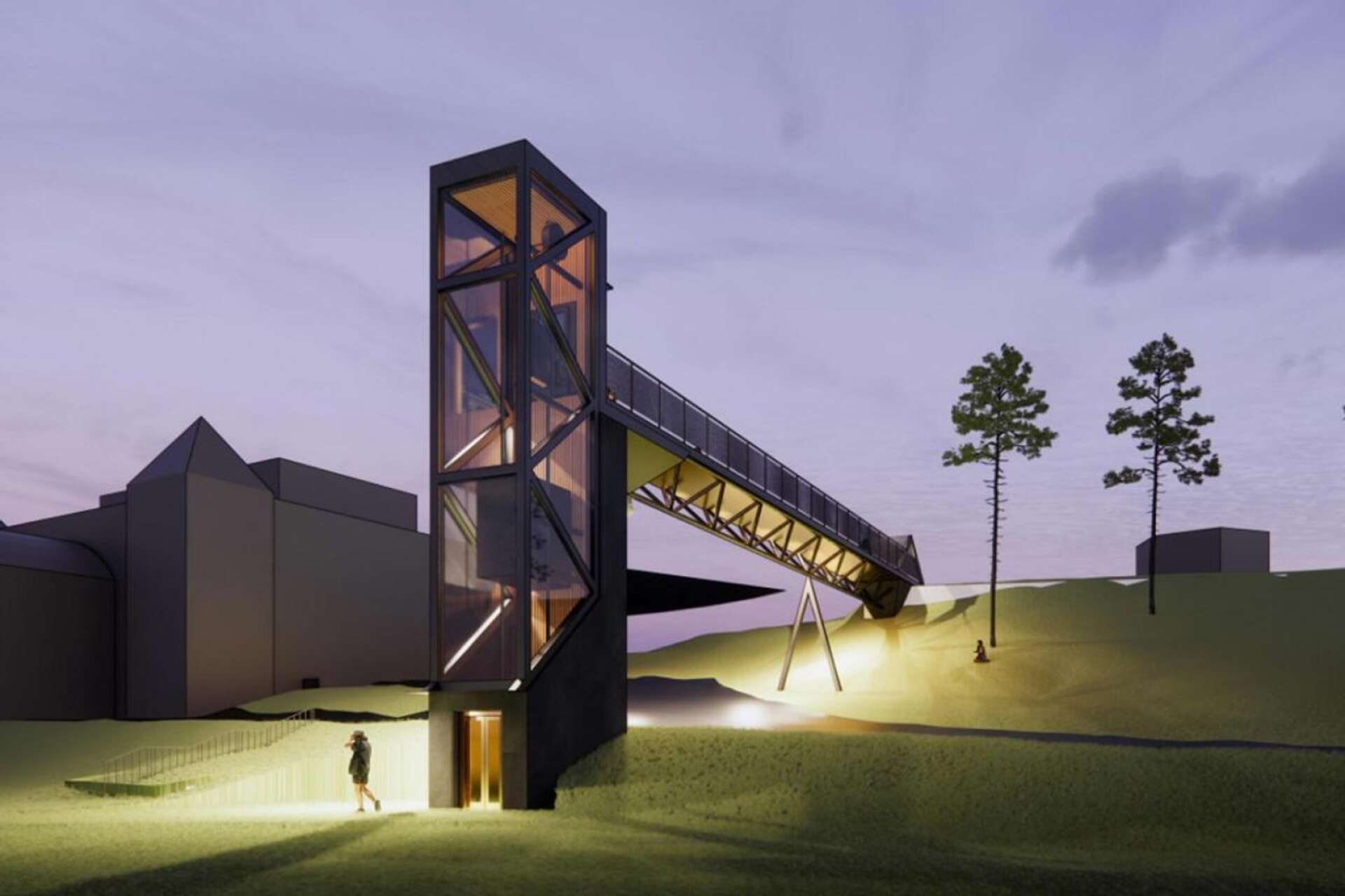 Inte heller den 13 meter höga hiss med tillhörande gångbro upp till de övre delarna av Mariebergsskogen som var tänkt att påbörjas i höst kommer att bli verklighet till 2023.
