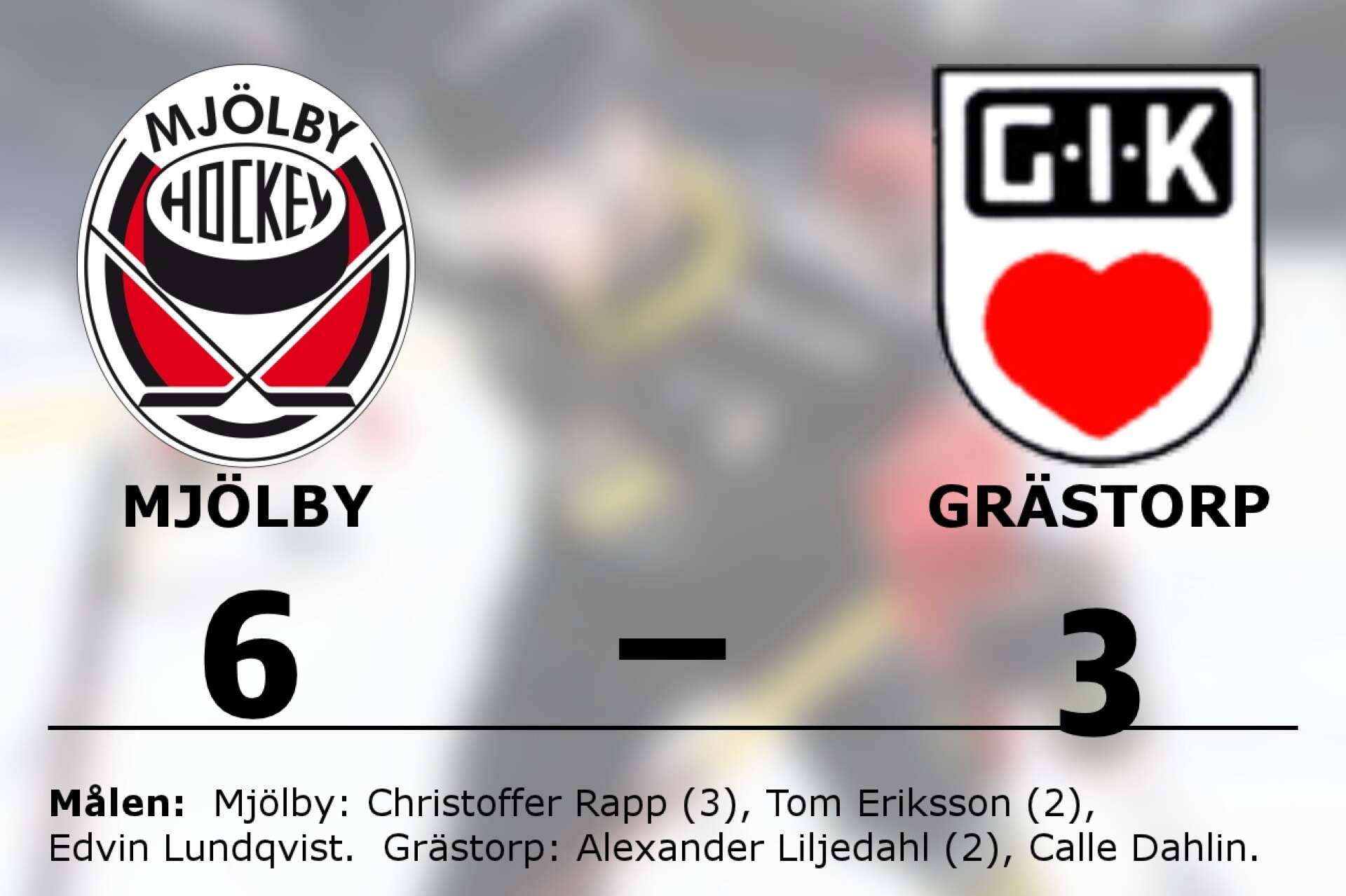 Mjölby Hockey Club vann mot Grästorps IK