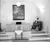 Invändigt såg Linnéasalen ut som ett traditionellt missionshus. Där hade baptistförsamlingen sina gudstjänster i 48 år.
