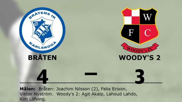 Bråtens IK vann mot Woody&apos;s FC 2