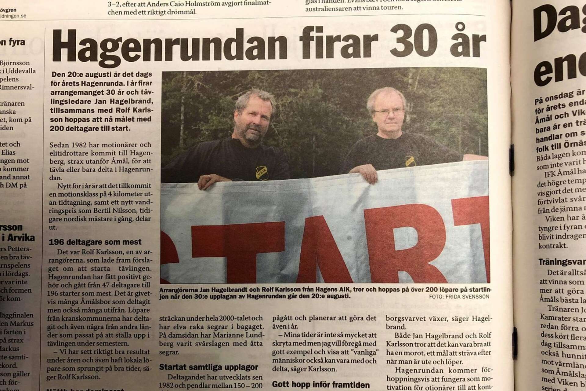 Jan Hagelbrand och Rolf Karlsson från Hagens AIK inför föreningens Hagenrunda 2011.