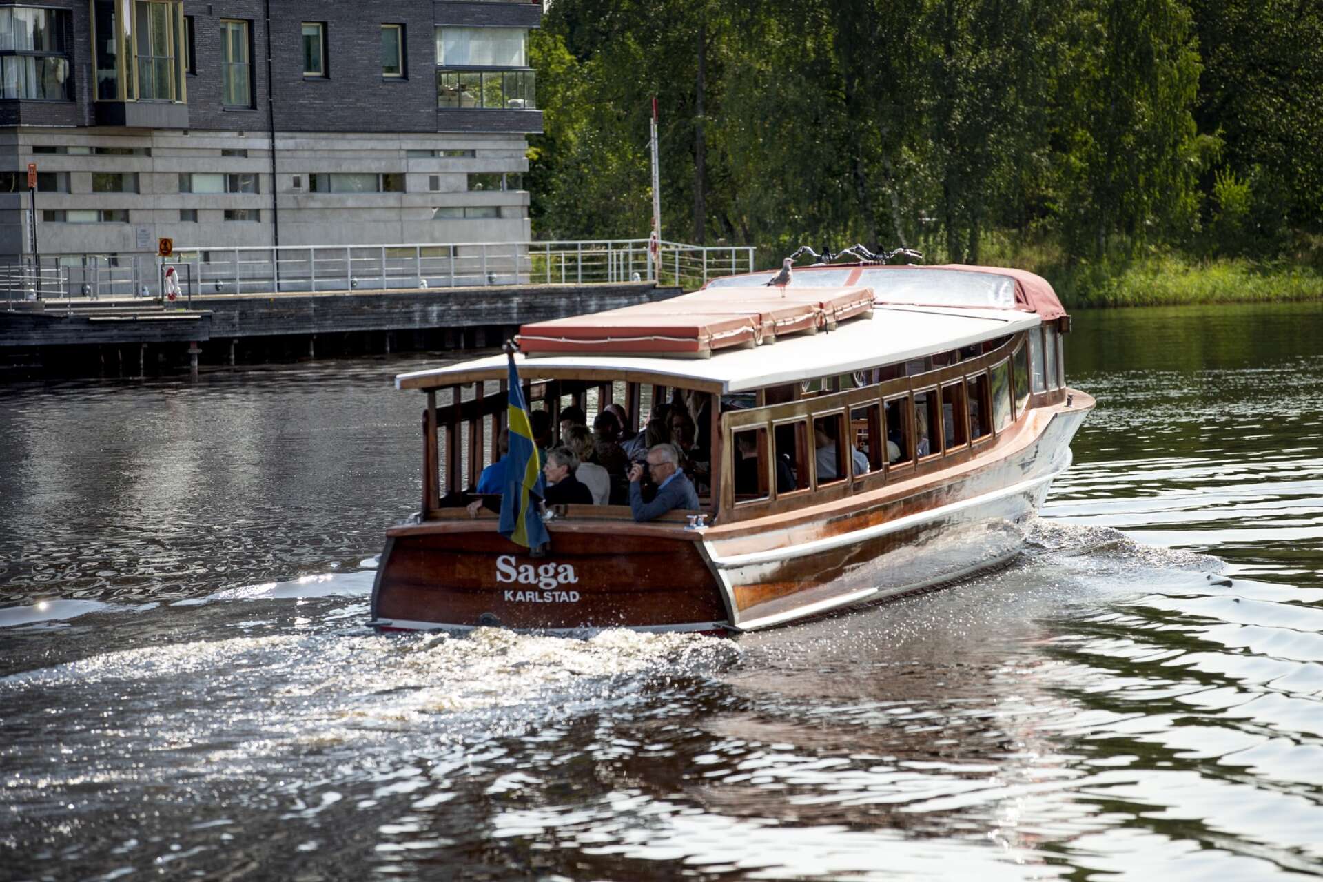 Båtbussen i Karlstad under sommaren 2021.
