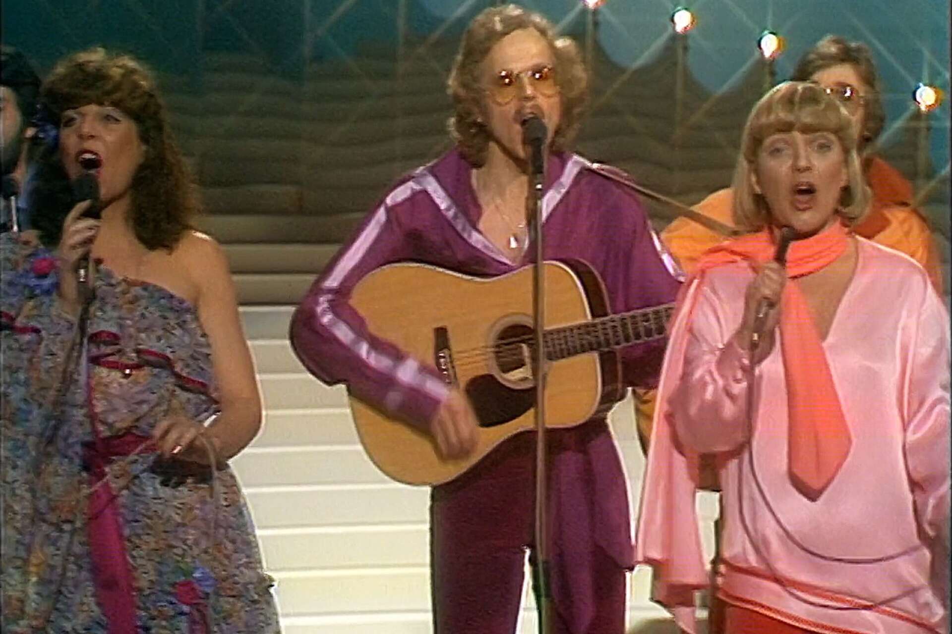 Det värmländska bandet Pastellerna i Melodifestivalen 1978. Kerstin Andeby till höger.