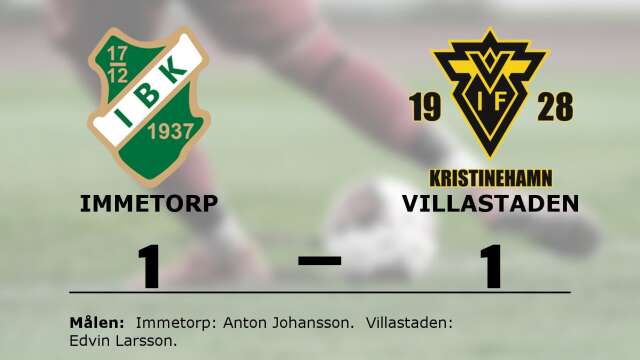 Immetorp BK spelade lika mot Villastadens IF