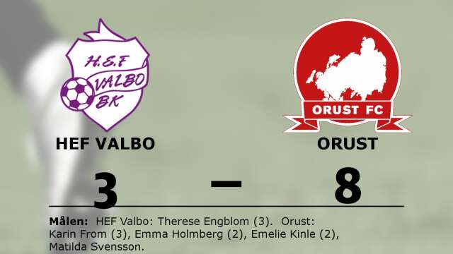 HEF Valbo BK förlorade mot Orust FC