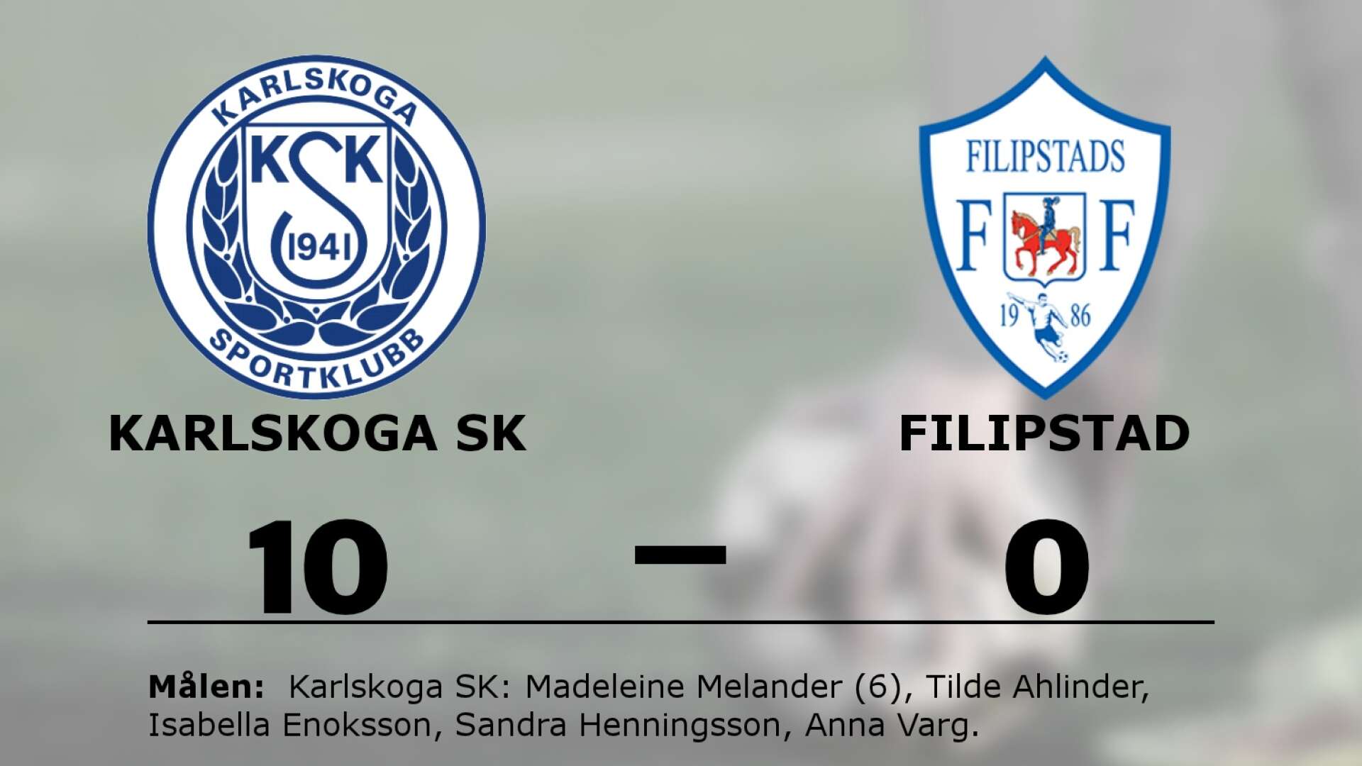 Karlskoga SK vann mot Filipstads FF