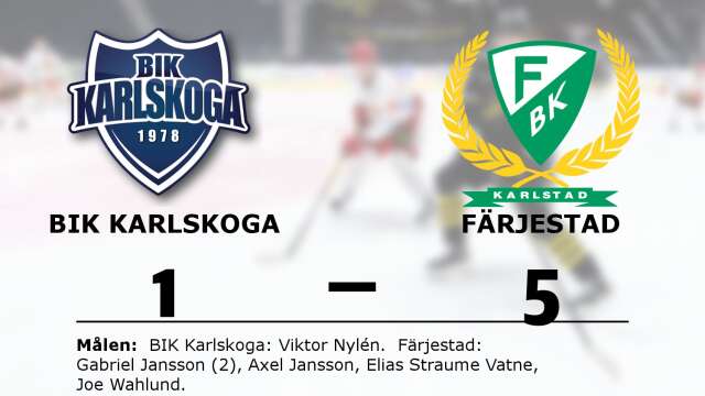 BIK Karlskoga Junior förlorade mot Färjestad BK Junior