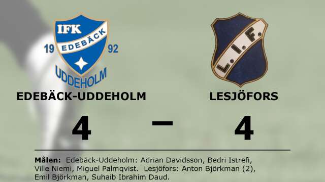 IFK Edebäck-Uddeholm spelade lika mot Lesjöfors IF
