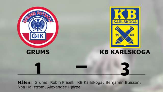 Grums IK Fotboll förlorade mot KB Karlskoga