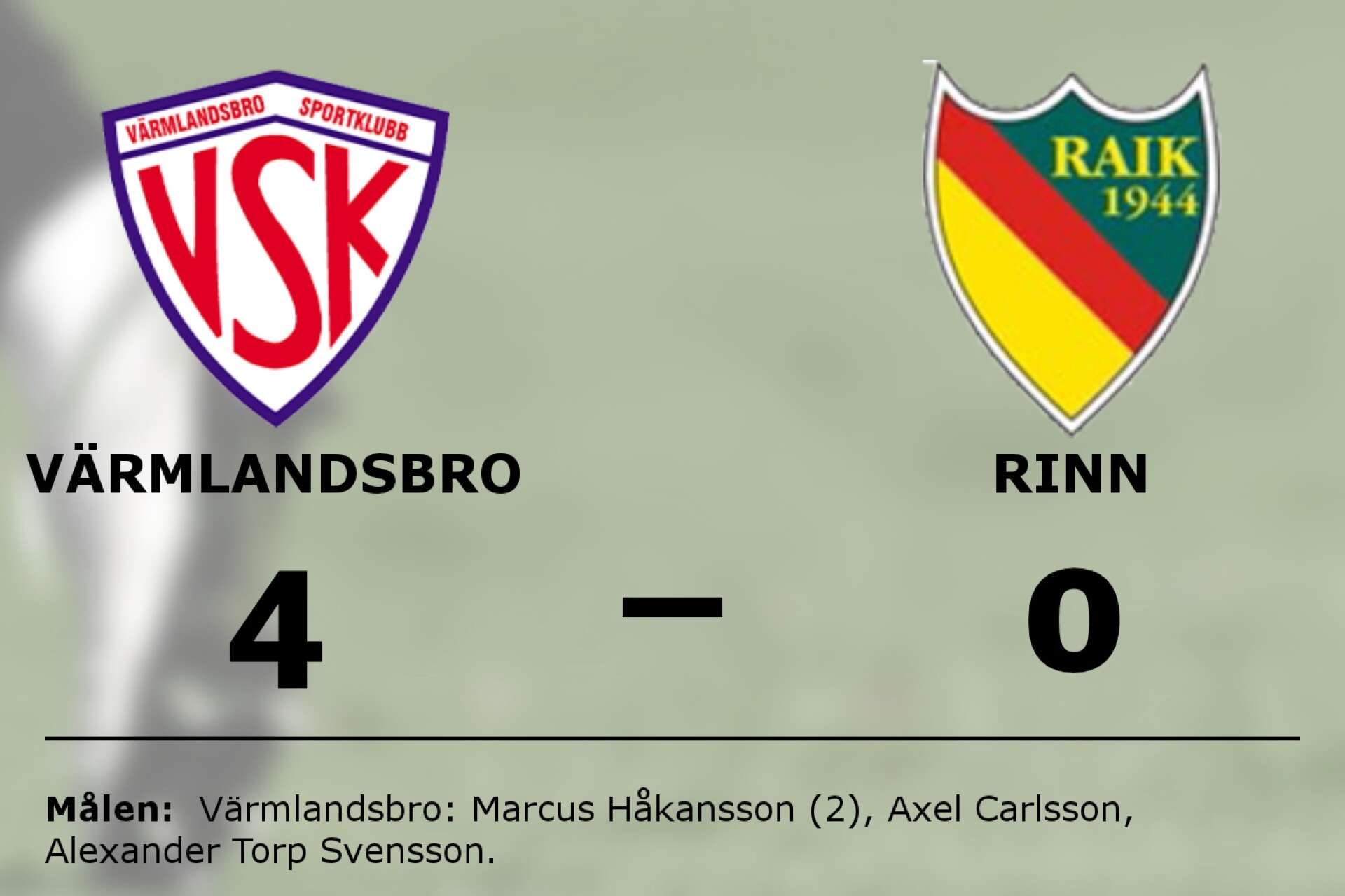 Värmlandsbro SK vann mot Rinns AIK