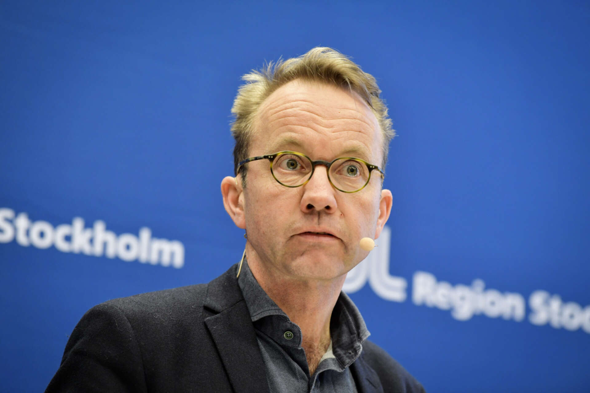 Björn Eriksson, hälso- och sjukvårdsdirektör i Region Stockholm, håller pressträff på torsdagen om läget angående det nya coronaviruset, covid-19. Arkivbild.