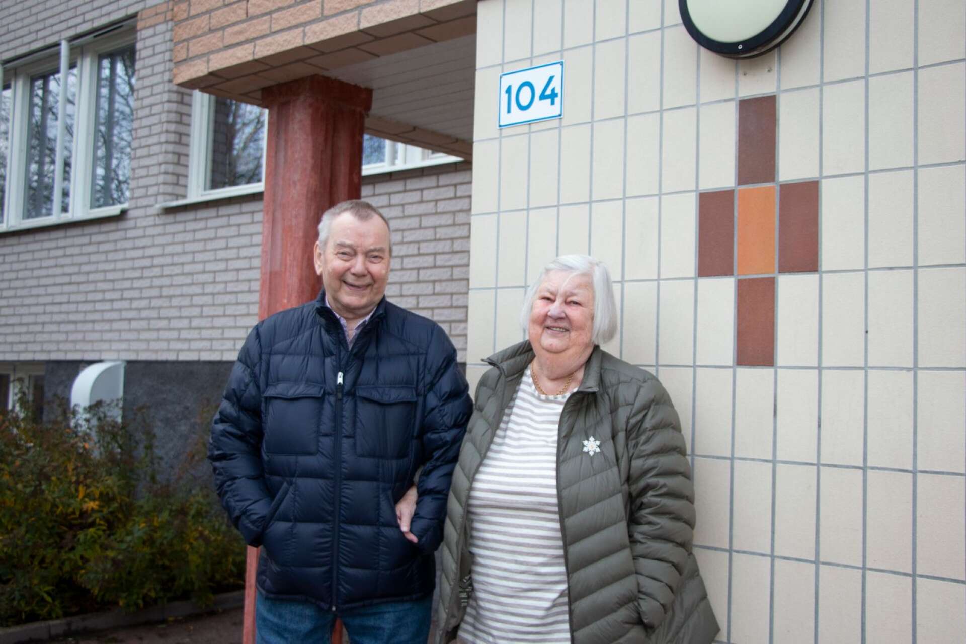 Arne och Gudrun Holmström trivs i Horsensgatans lugna miljö.