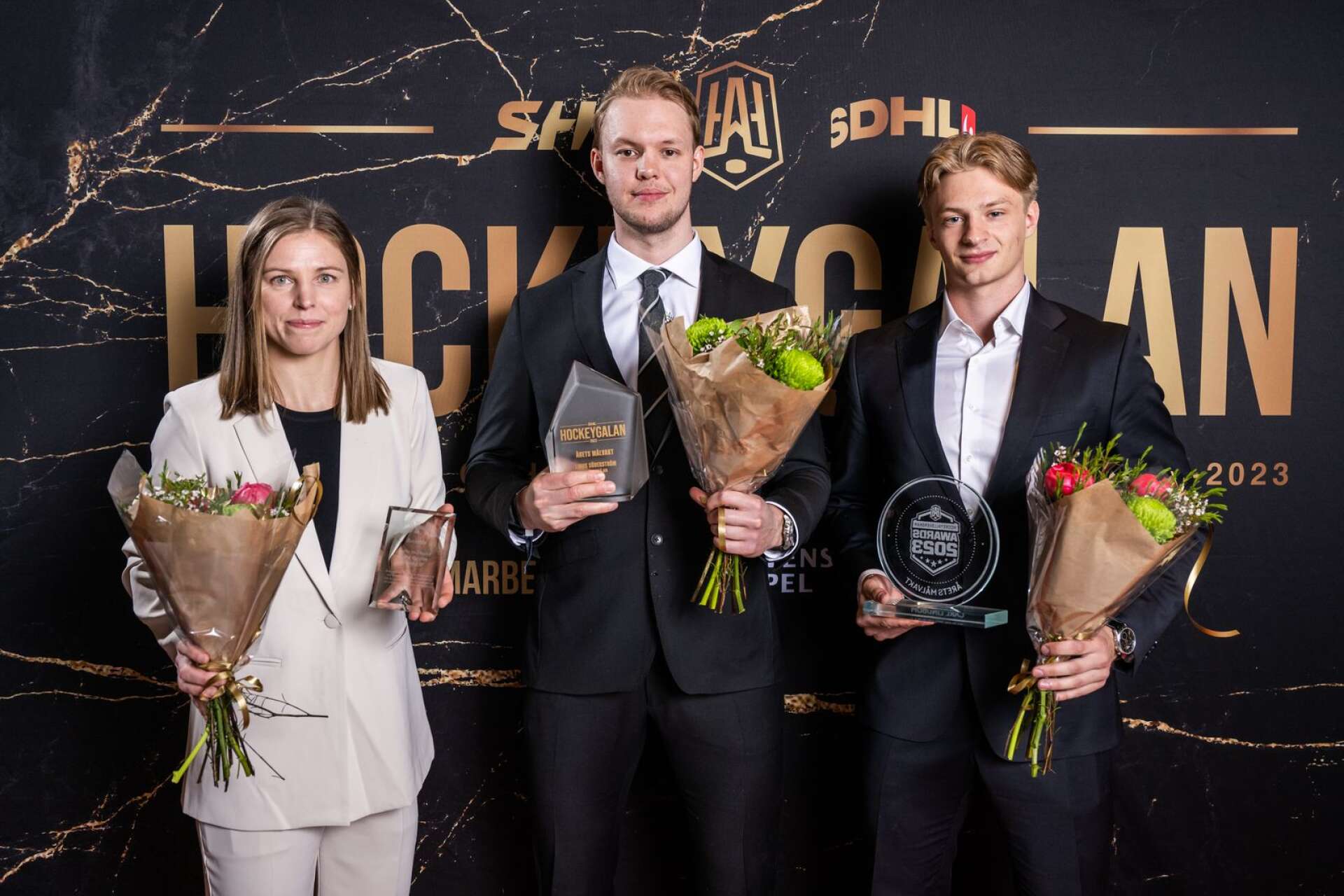 Årets målvakter: Sara Grahn, Luleå/MSSK (SDHL), Linus Söderström, Skellefteå AIK (SHL), och Carl Lindbom, Djurgårdens IF (allsvenskan).