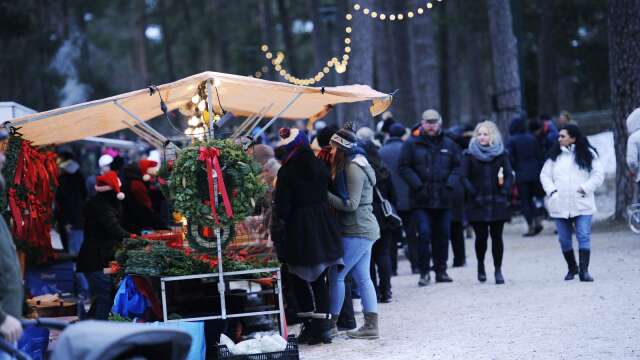 2016 års upplaga av julmarknaden på Mariebergsskogen bjöd inte på så mycket snö. Ett återkommande tema de senaste åren. 