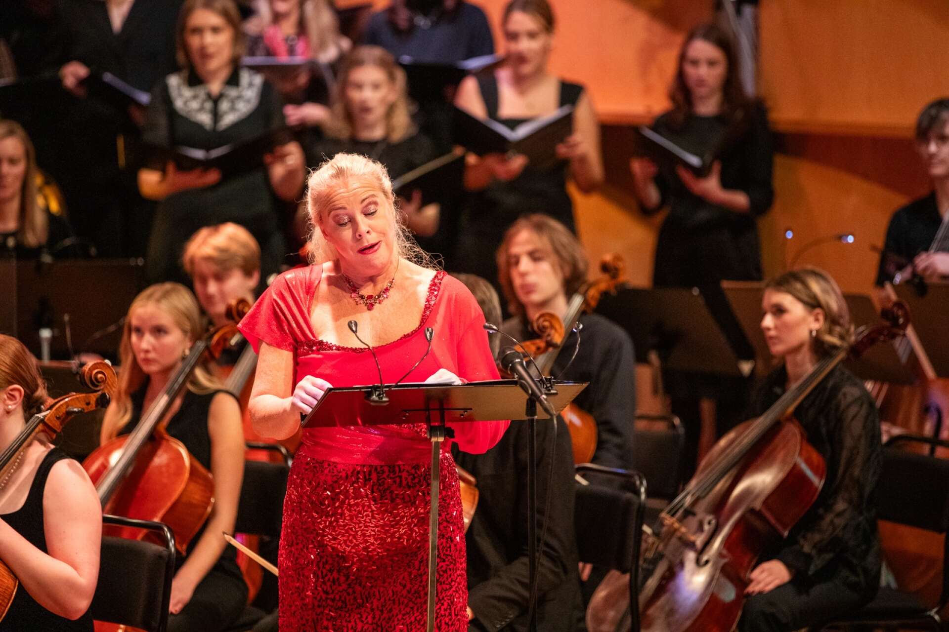 Operasångerskan Malena Ernman var en av gästartisterna under jubileumskonserten.