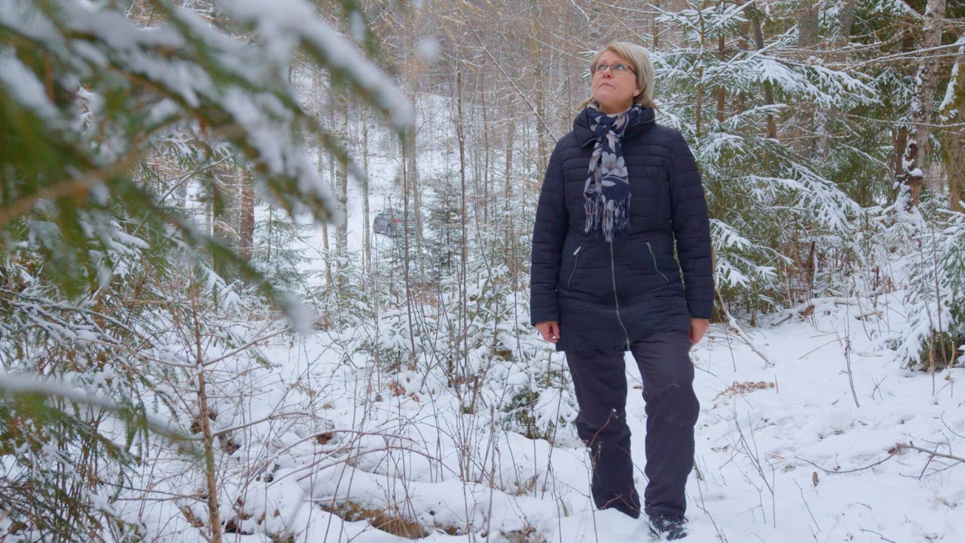 Maria Andersson äger 125 hektar skog i Graf utanför Åmotfors. 