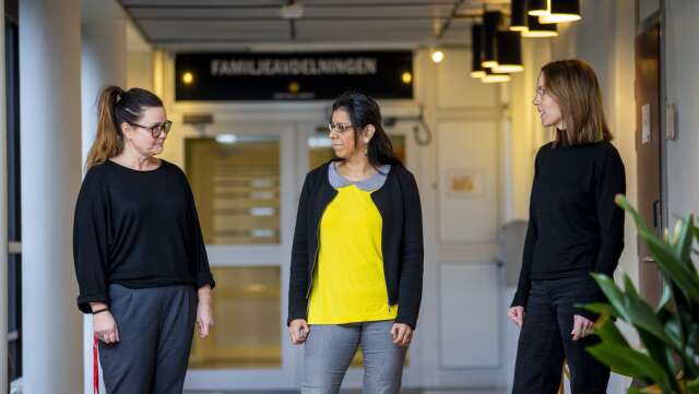 Maria Ohlson Björlin, Sabina Gómez Jansson och Therese Isacson på socialtjänsten i Karlstads kommun. 