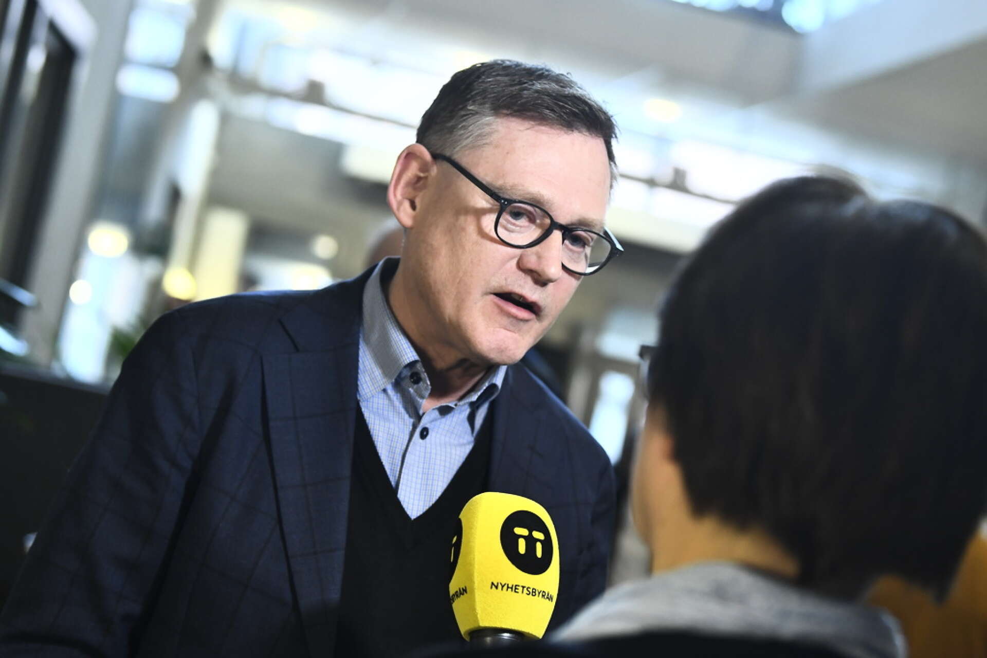 Skolverkets generaldirektör Peter Fredriksson vid en presskonferens förra veckan.
