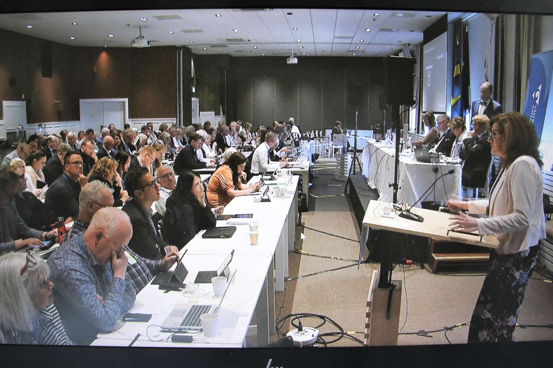 Den 24 oktober blir det första mötet för nya regionfullmäktige i Västra Götaland (Bilden tagen från en digital sändning tidigare i år)