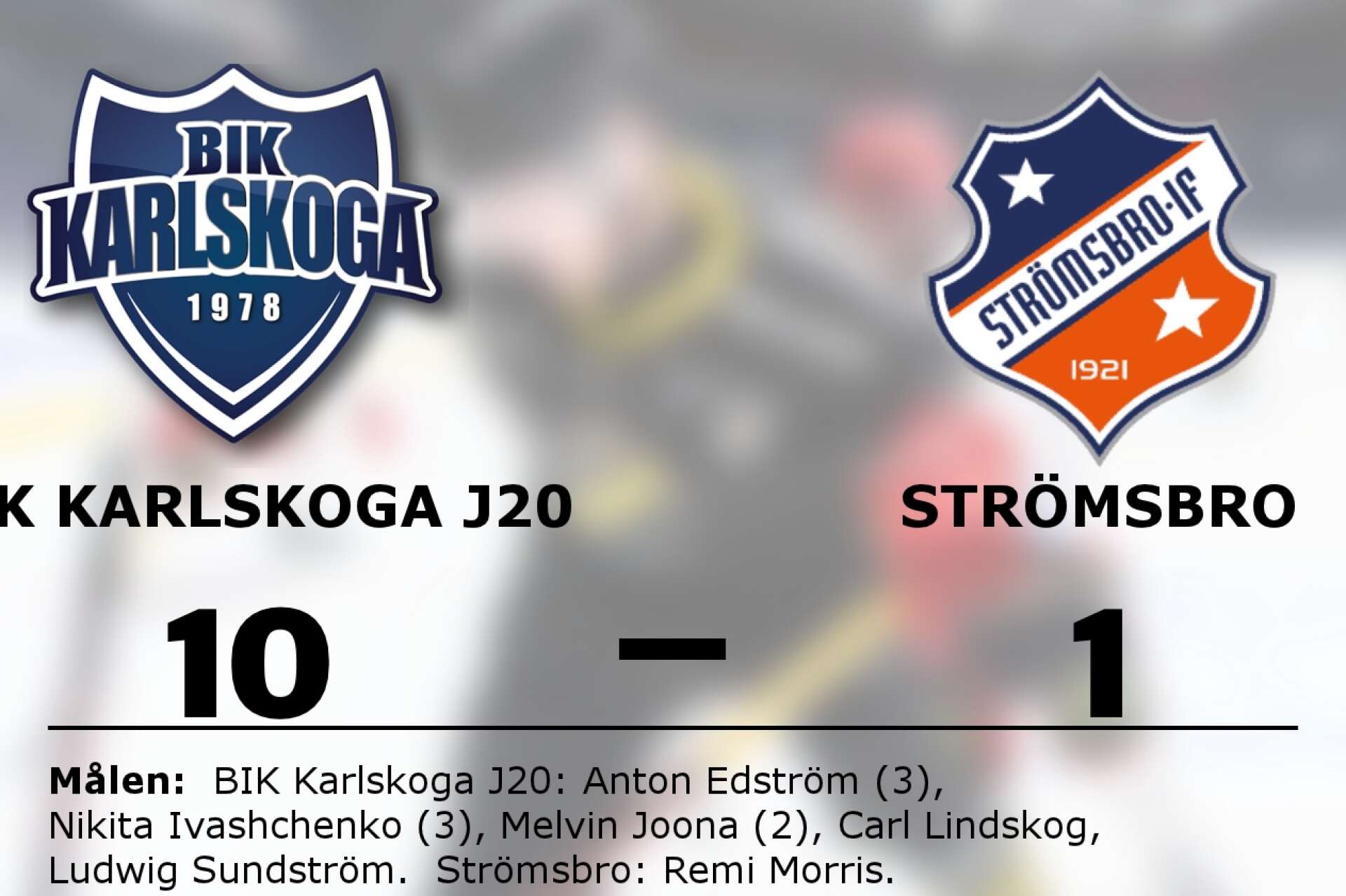 BIK Karlskoga J20 vann mot Strömsbro IF