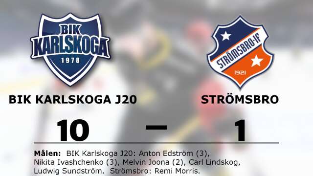 BIK Karlskoga J20 vann mot Strömsbro IF
