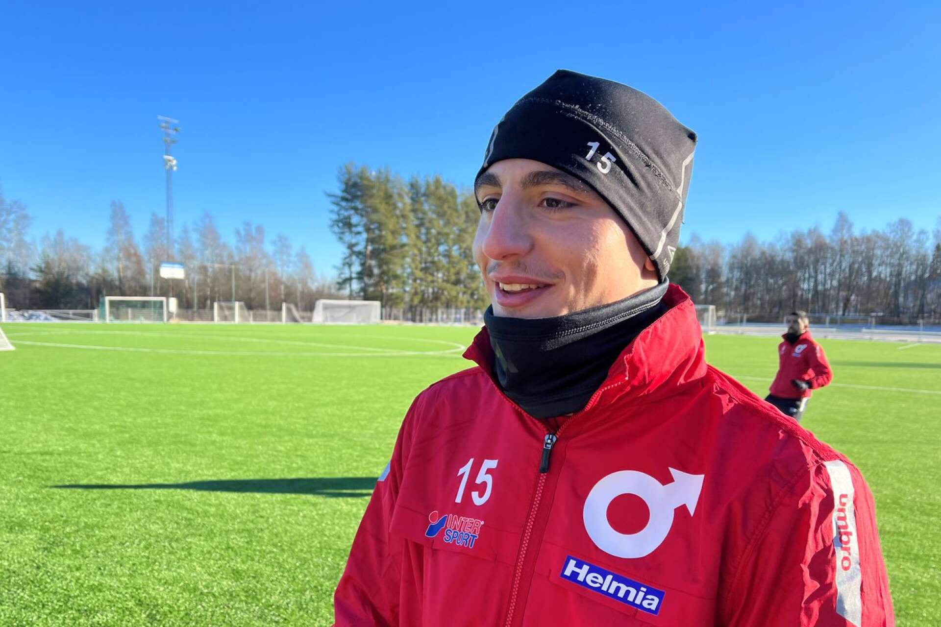 Degerfors nya 21-årige mittback Seid Korac debuterade mot AFC Eskilstuna.