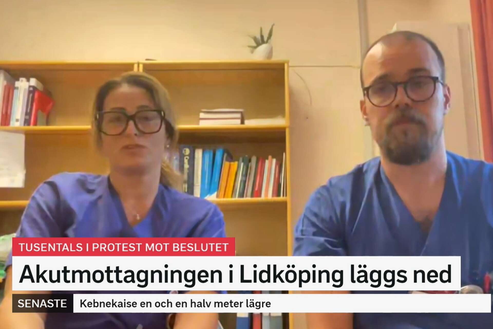 Lisa Bertilsson och Oskar Peterson i SVT:s Nyhetsmorgon på onsdagen. 