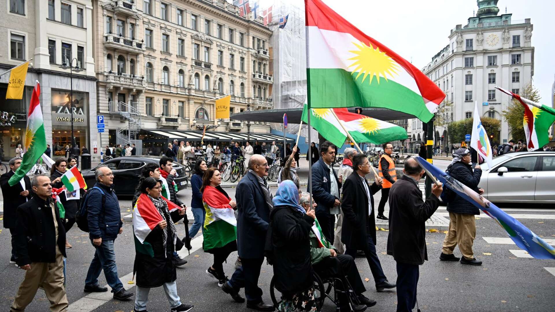 Demonstration för ett fritt Kurdistan och Iran i Stockholm i lördags.