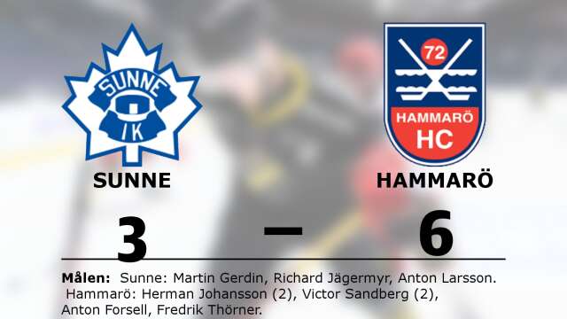 Sunne IK förlorade mot Hammarö HC