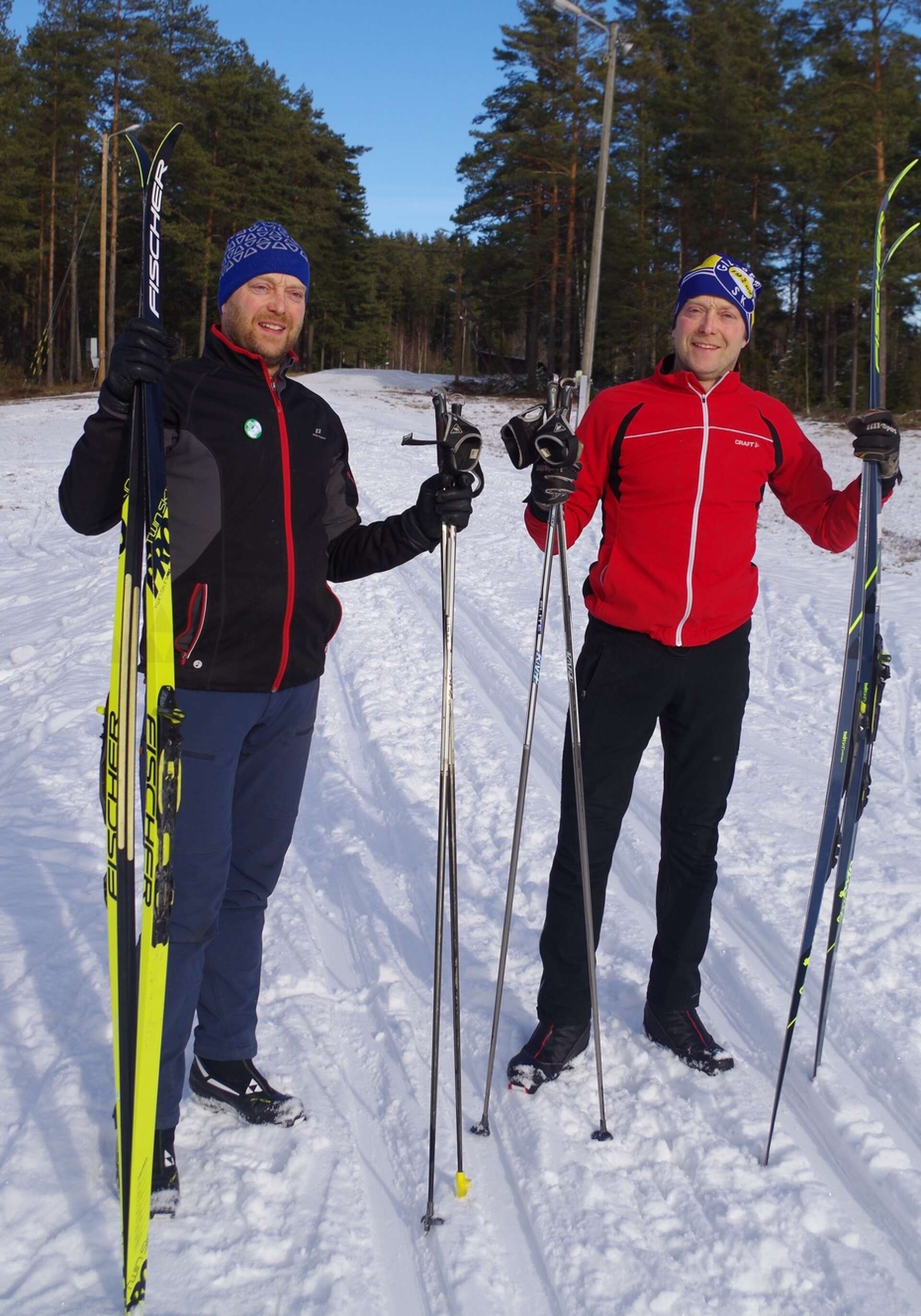 Bröderna Stefan och Martin Larsson i spårgruppen hade gjort ett rejält spårarbete innan de själva kunde ge sig ut på en tur.