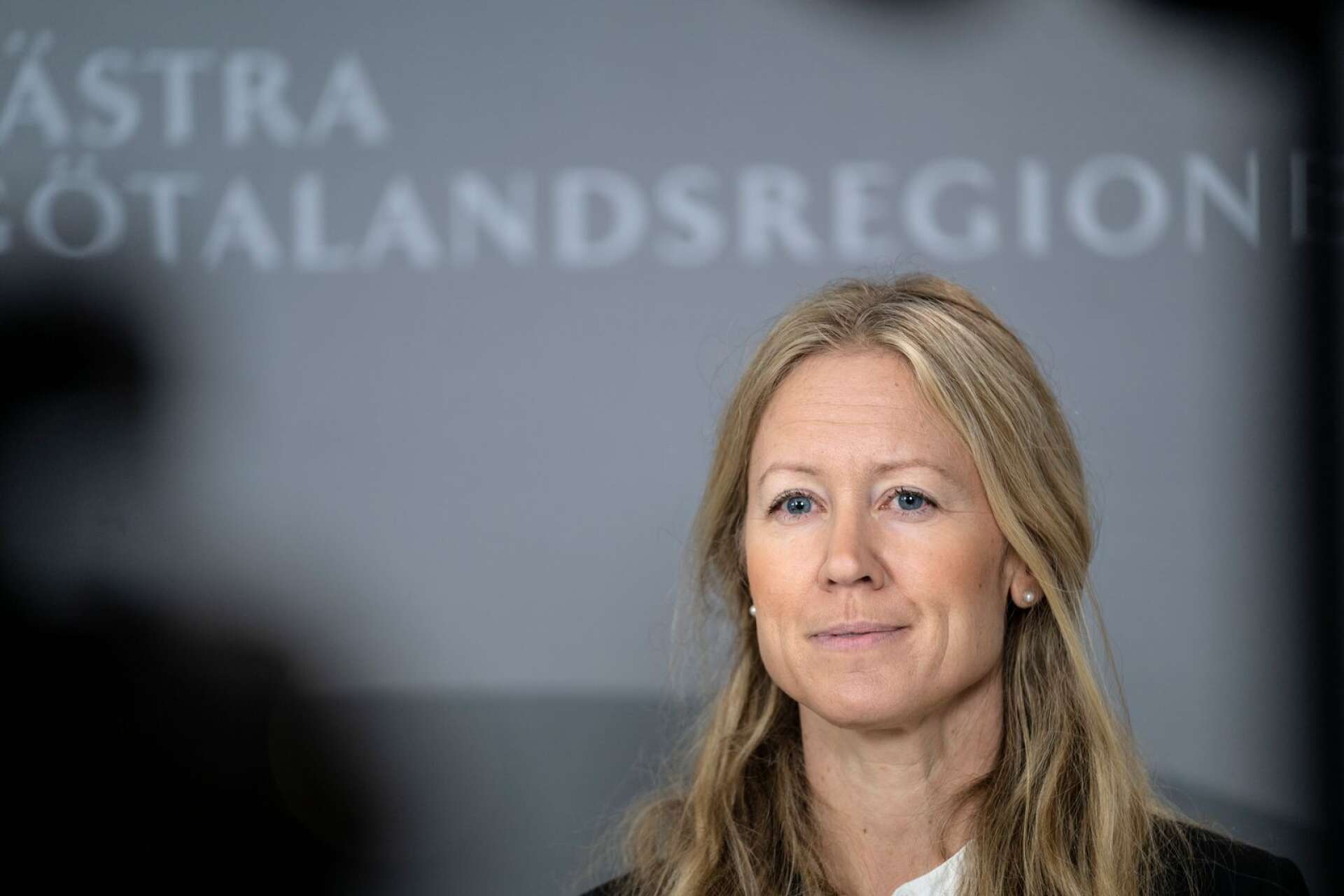 Västra Götalandsregionens vaccinationssamordnare Kristine Rygge medverkar vid den digitala presskonferensen.