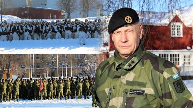 Över 500 kvinnor och män stod uppställda • Vill se att svenska krigsförband växer snabbare