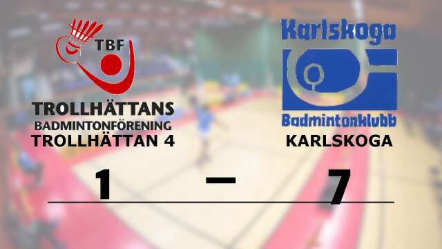 Trollhättans Badminton förlorade mot Karlskoga BMK