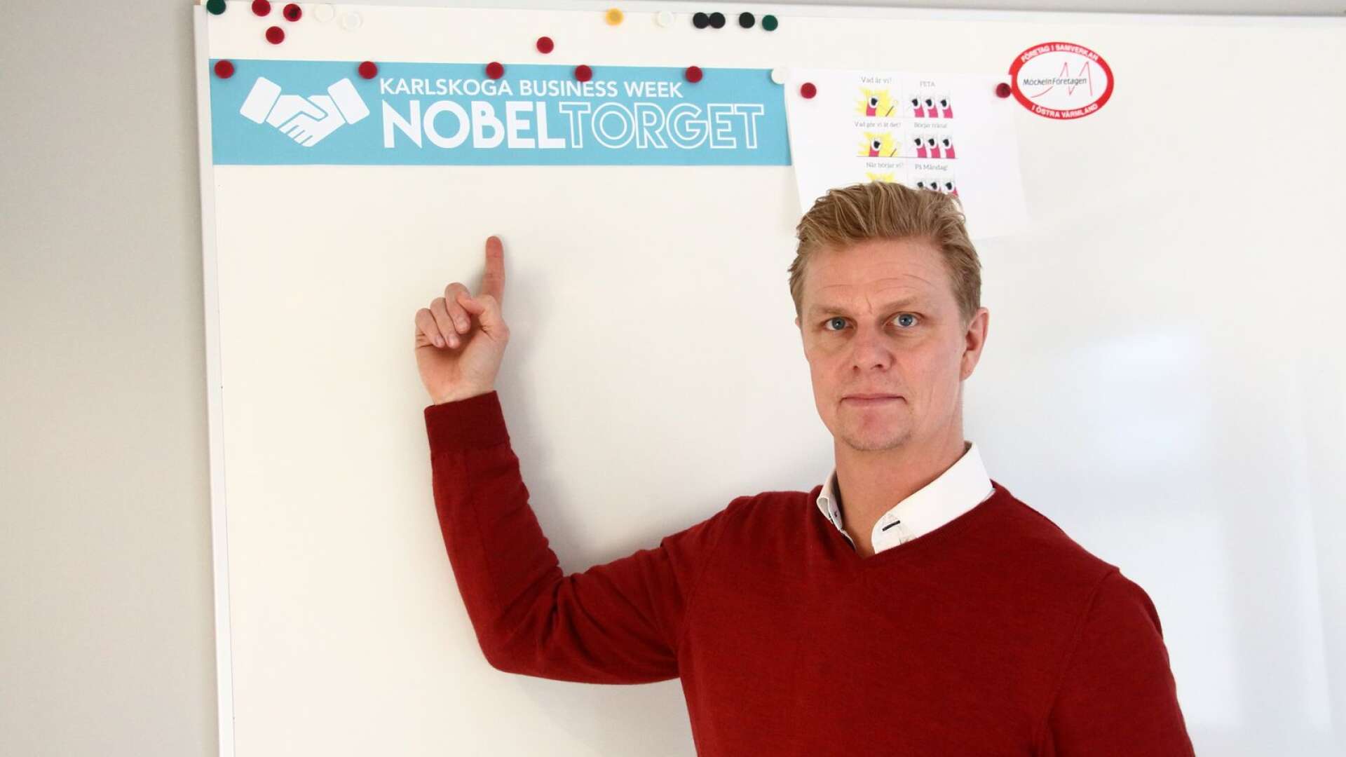 Henrik Lindstedt på Möckelnföretagen berättar om Nobeltorget Karlskoga Business Week.