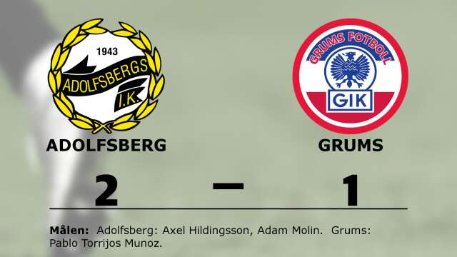 Adolfsbergs IK vann mot Grums IK Fotboll