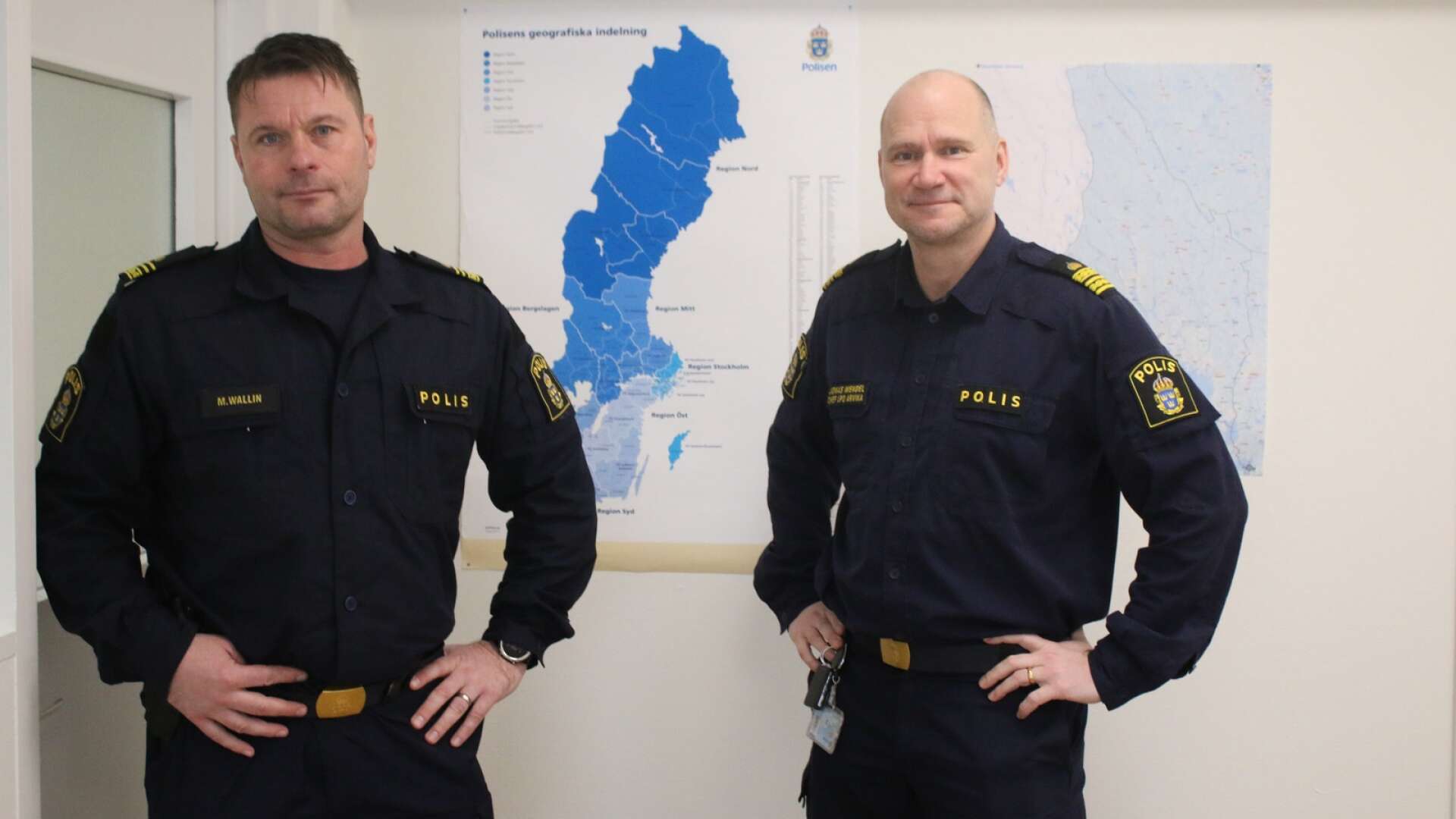 Magnus Wallin, ny gruppchef för polisen i Säffle, och Jonas Wendel, chef för lokalpolisområdet där Säffle, Arvika, Årjäng och Eda ingår.