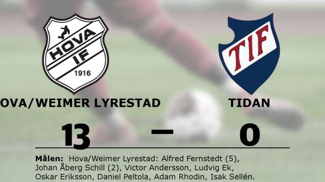 Hova/Weimer Lyrestad vann mot Tidans IF