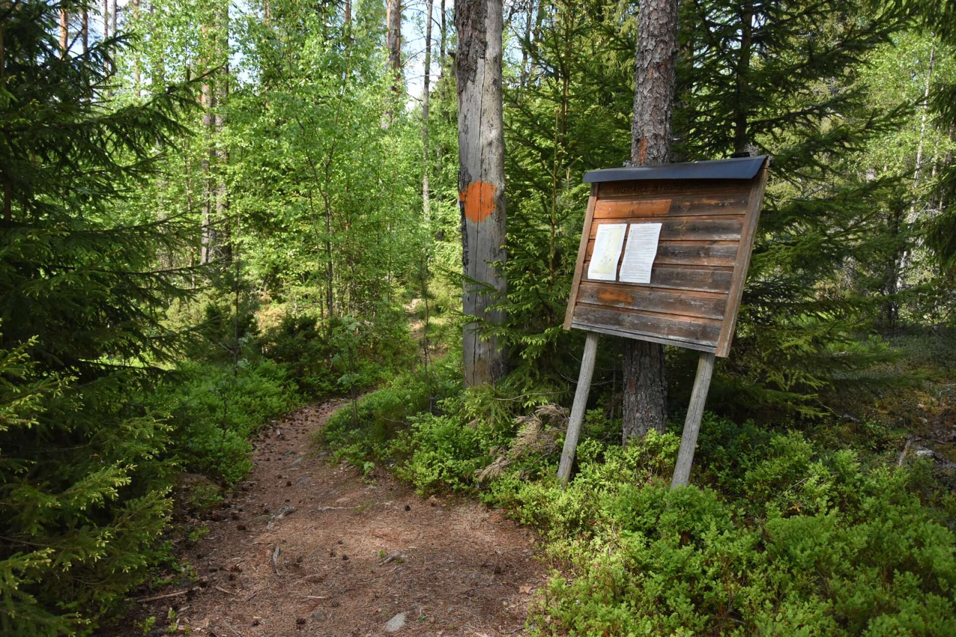 Informationstavla finns på Askerudsberget.