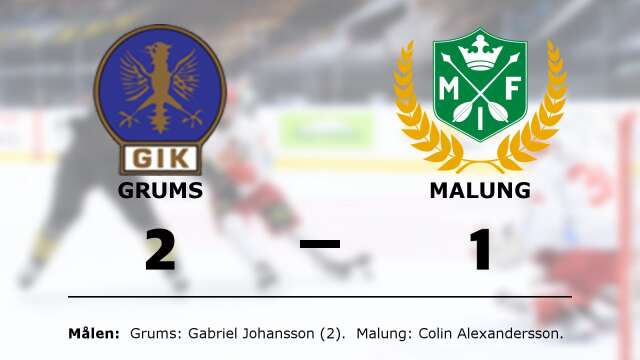 Grums IK Hockey vann mot Malungs IF