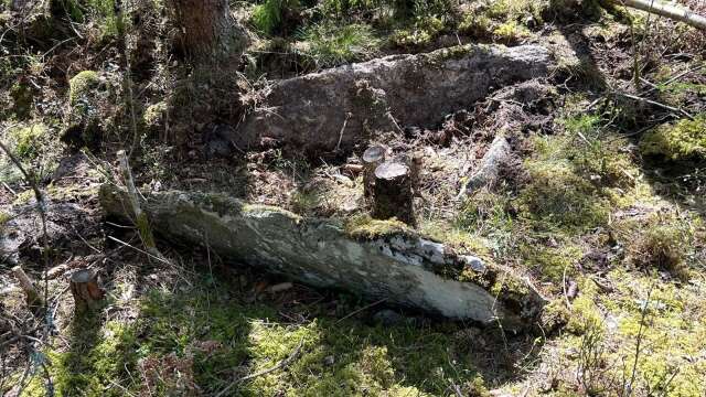 Den här urgamla graven upptäcktes i Värmlandsbro-skogarna i samband med skogsarbete. Hällkistan tros vara omkring 4 000 år gammal.