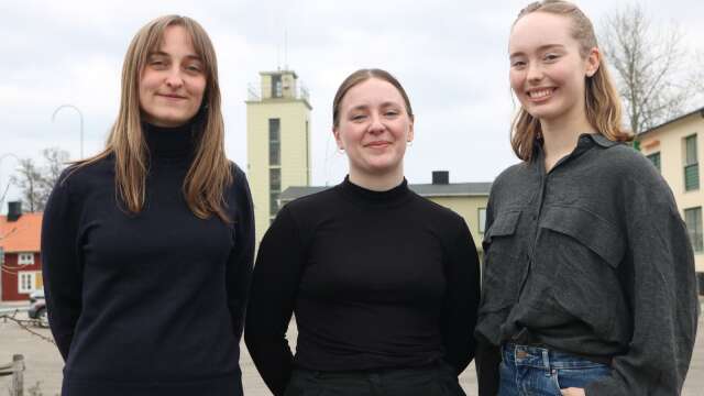 Alma Bellman, Molly Sommansson och Ellen Sverker är tre av de arkitektstudenter som tagit fram förslag på hur området kring Amiralen i Nossebro kan utvecklas. 