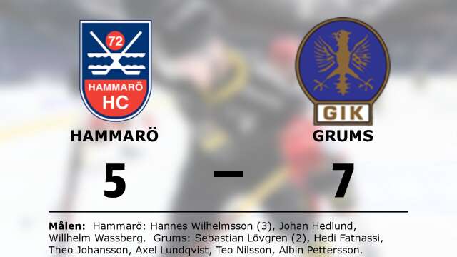 Hammarö HC förlorade mot Grums IK Hockey