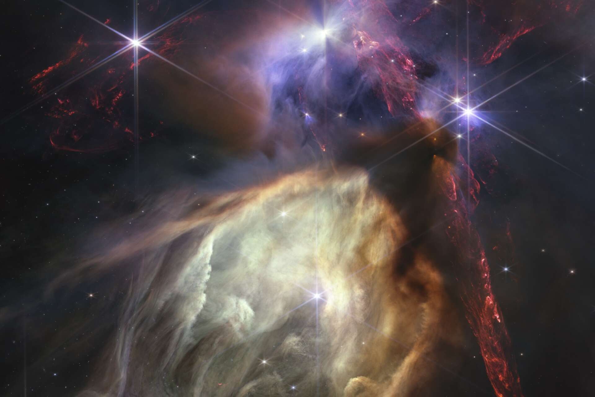 Jätteteleskopet James Webb fångar en stjärnas födsel på bild. 2023.